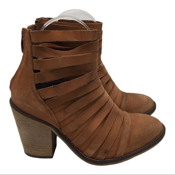 Free People Hybrid Strappy Leather Bootie - 37 - Picture 5 of 11